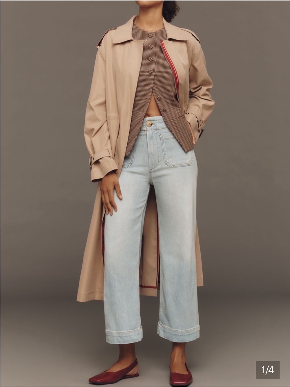 Anthropologie Maeve Colette Crop Wide Leg High Rise Jeans 31 Korat Wash